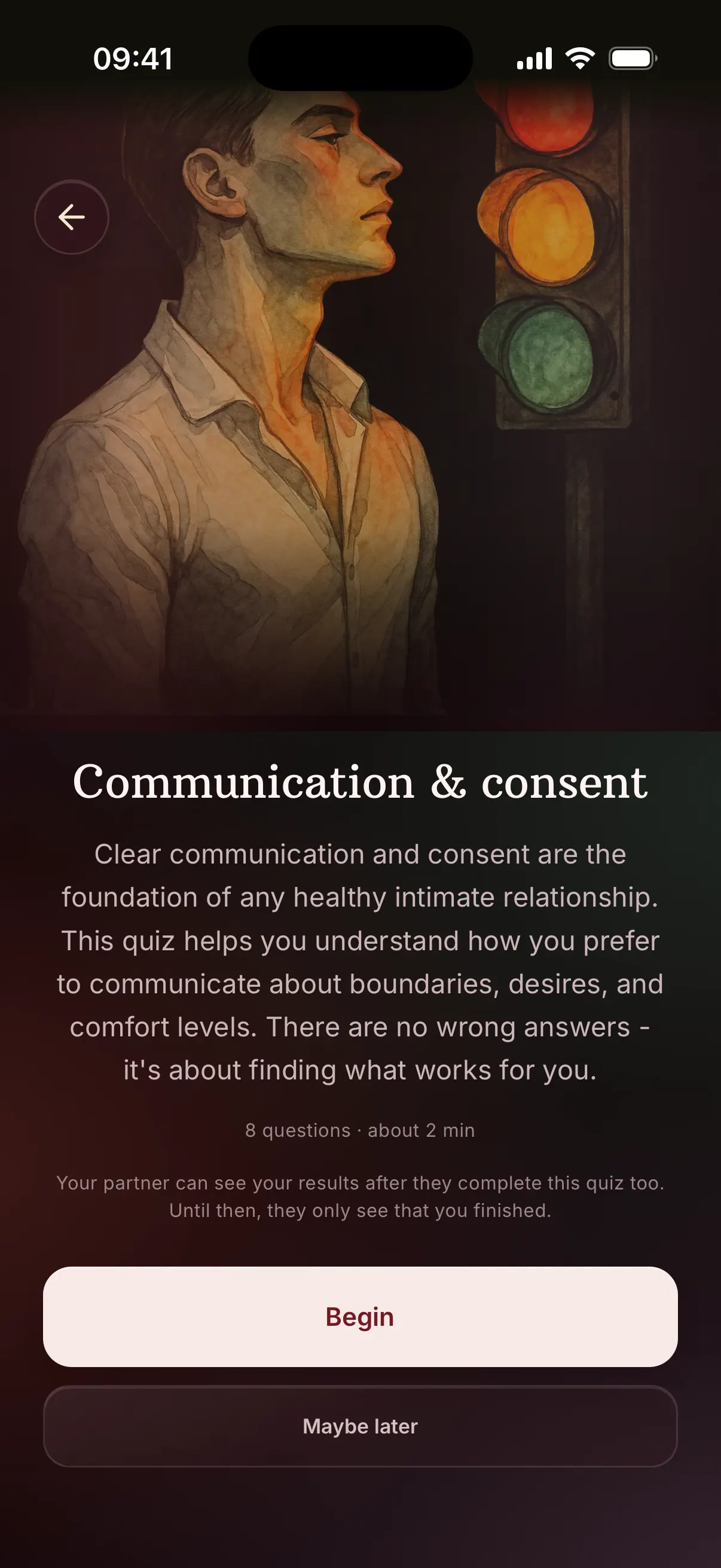 Communication and consent quiz in BeMoreKinky, eight questions, about two minutes