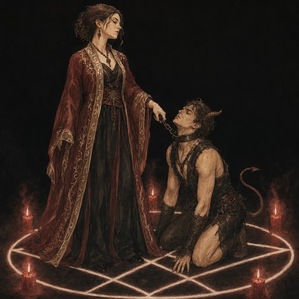 Summoner and demon vore roleplay where the predator's body becomes total power over the prey