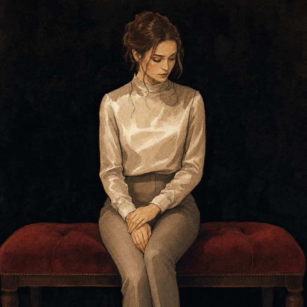 Submissive positioned on a spanking bench