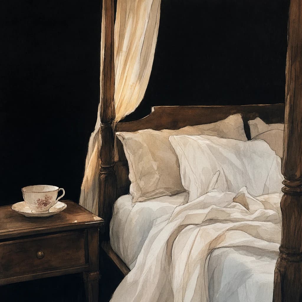 Illustration of a morning oral wake-up service as an intimate form of cum play