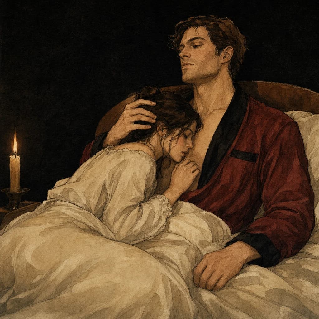 A woman and a man holding each other in a warm, unhurried cuddle that builds safety through sensual touch