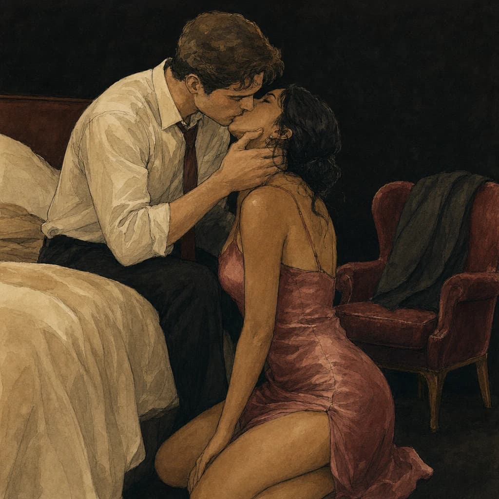 Couple kissing slowly and deeply, the simplest no-shopping way to try something new in bed