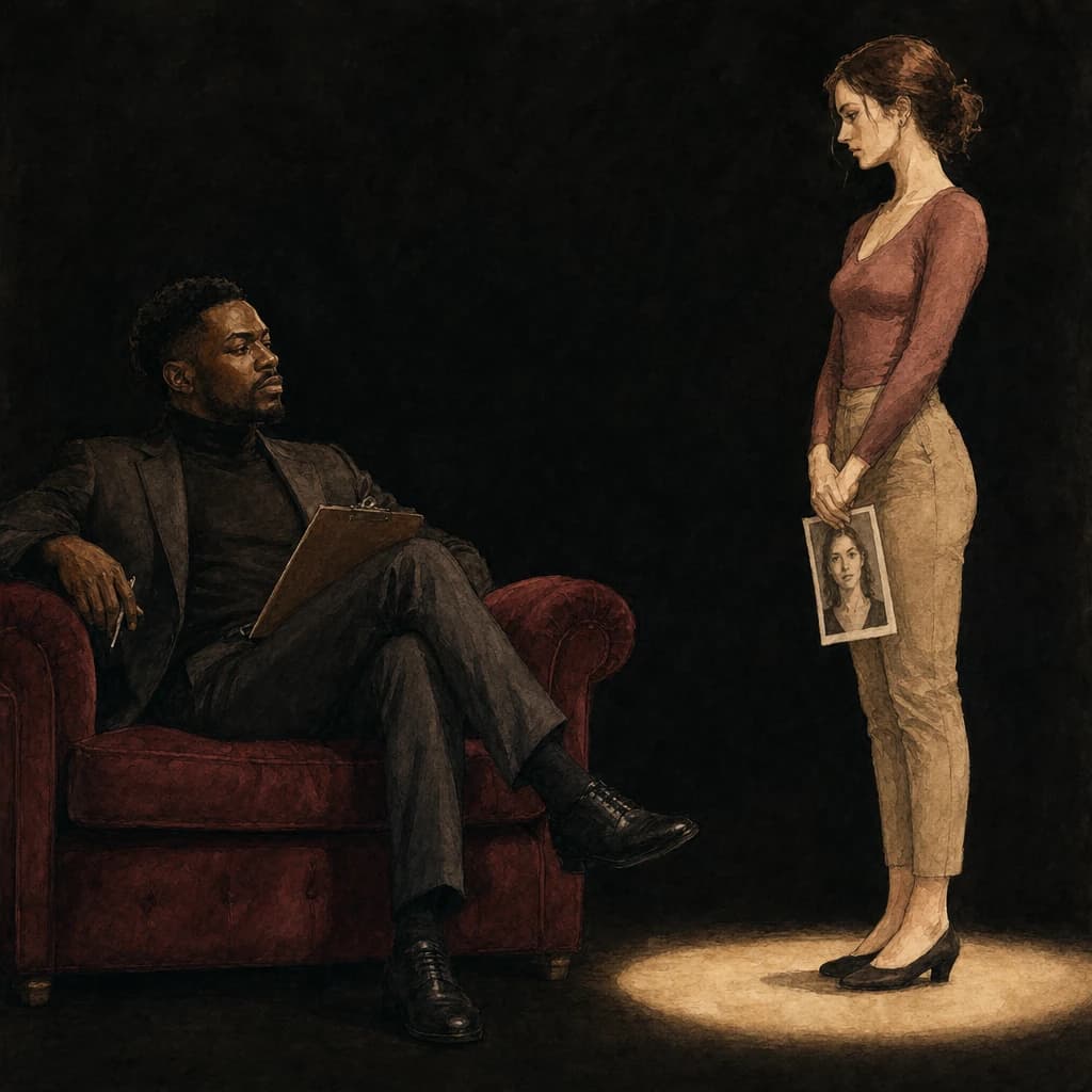 casting couch therapist roleplay with an authority figure seducing a willing patient on the office couch