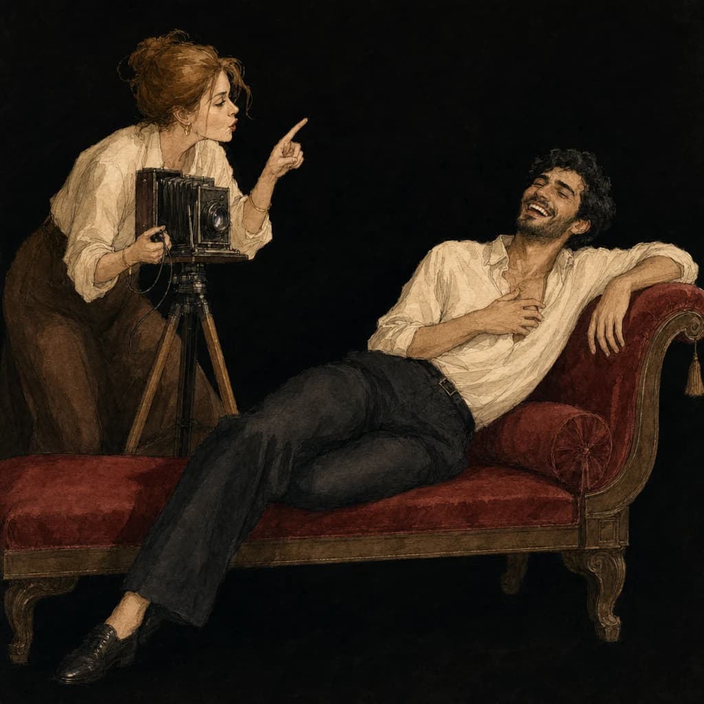 Woman posing sensually for her partner in a boudoir photography session, channelling the confident alter ego a lap dance needs