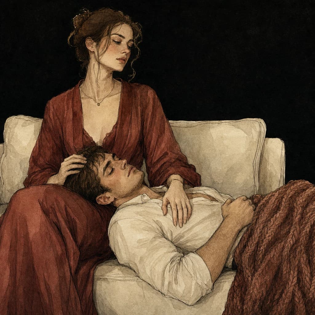 Partner supporting the head and full body weight during a demanding standing 69 oral position