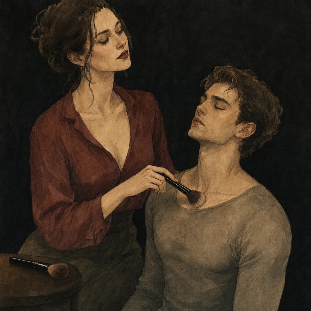 Woman and man feeling soft brush sensations across the skin while pleasure mapping different textures