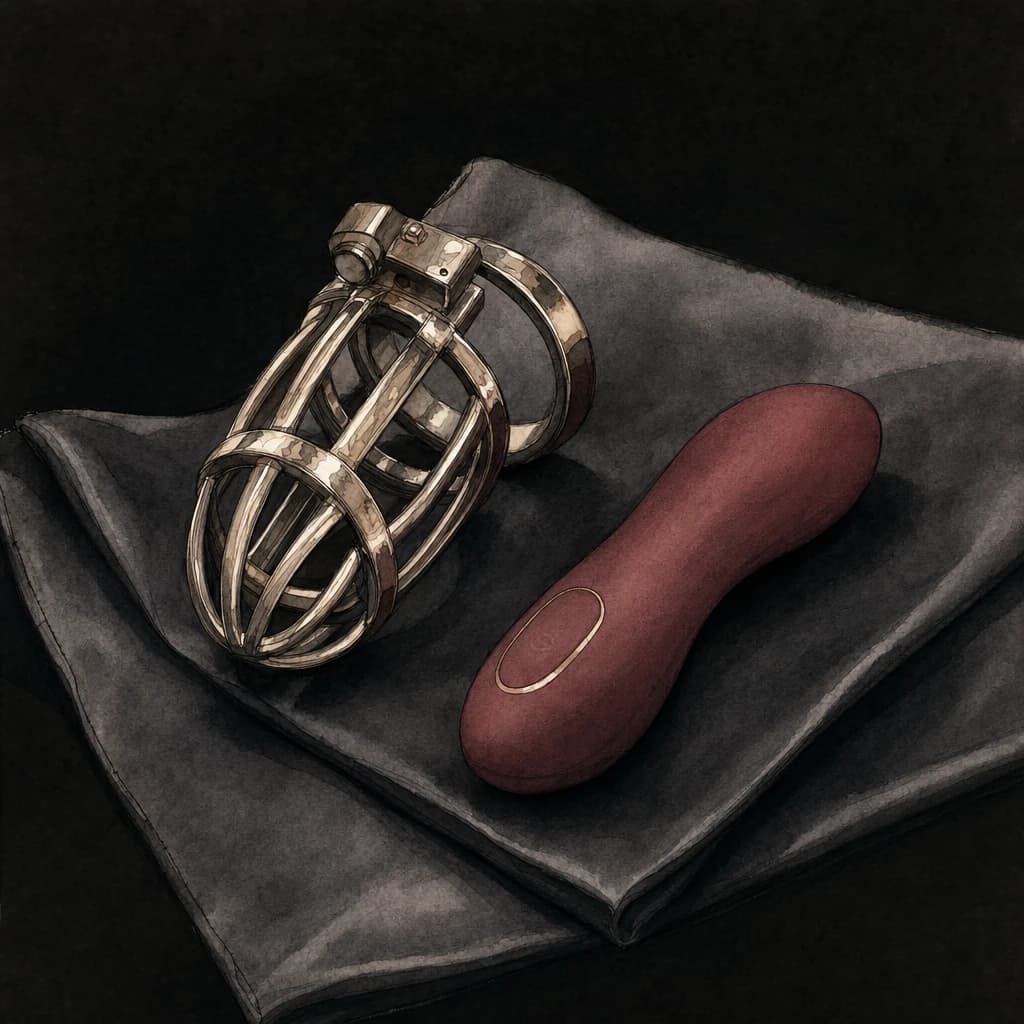 Vibrator and toy props that make the Full Nelson sex position more comfortable and achievable
