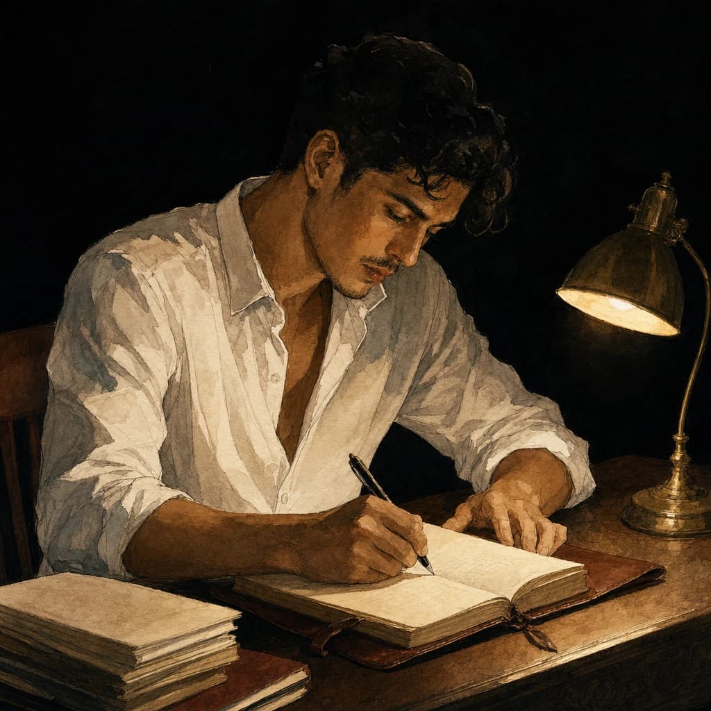 Submissive writing an apology essay as a task-based BDSM punishment for breaking a rule