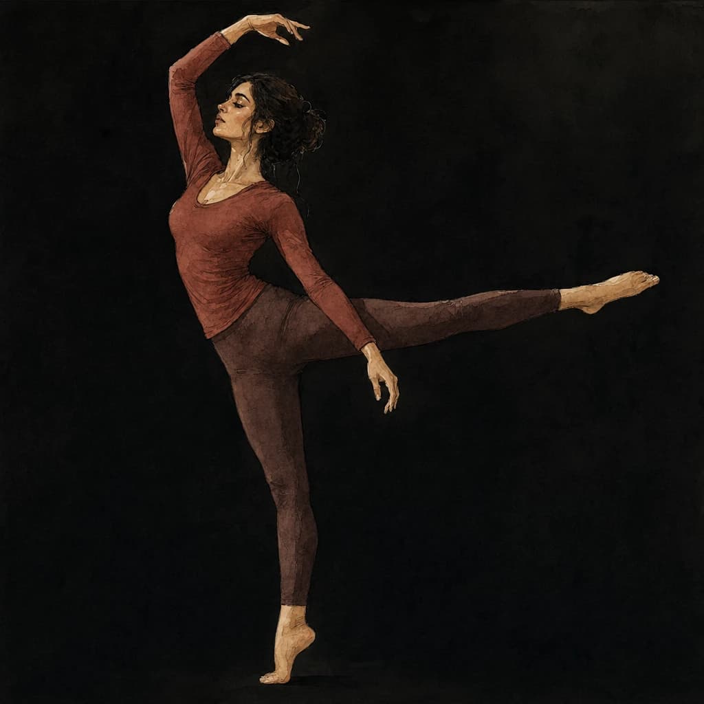 Person holding a graceful relaxed pose to look natural in front of the nude photo camera
