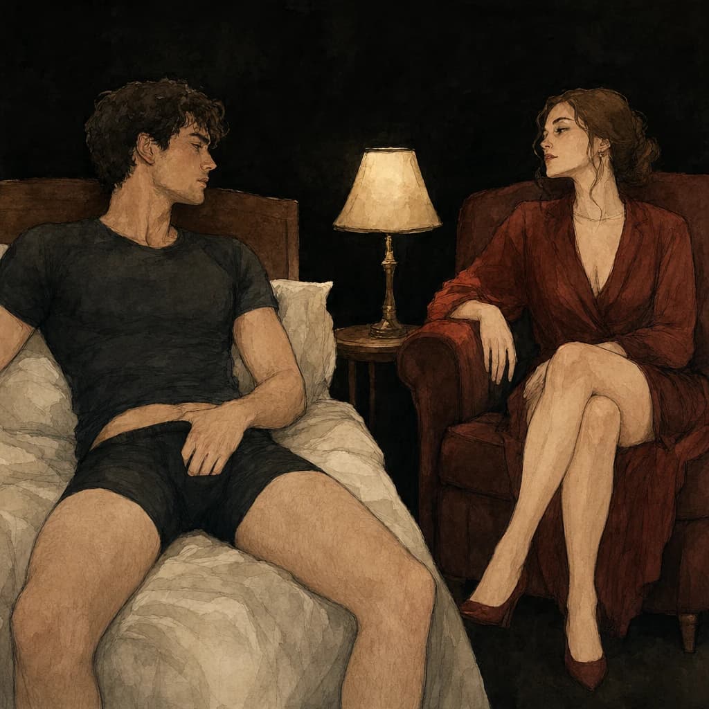 Dominant watching her locked submissive masturbate during chastity and orgasm denial play