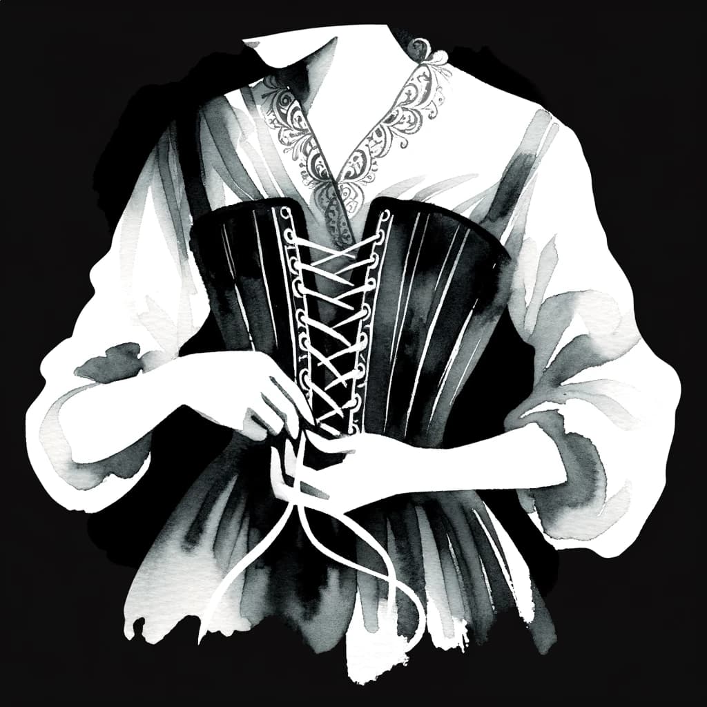 A woman wearing a corset