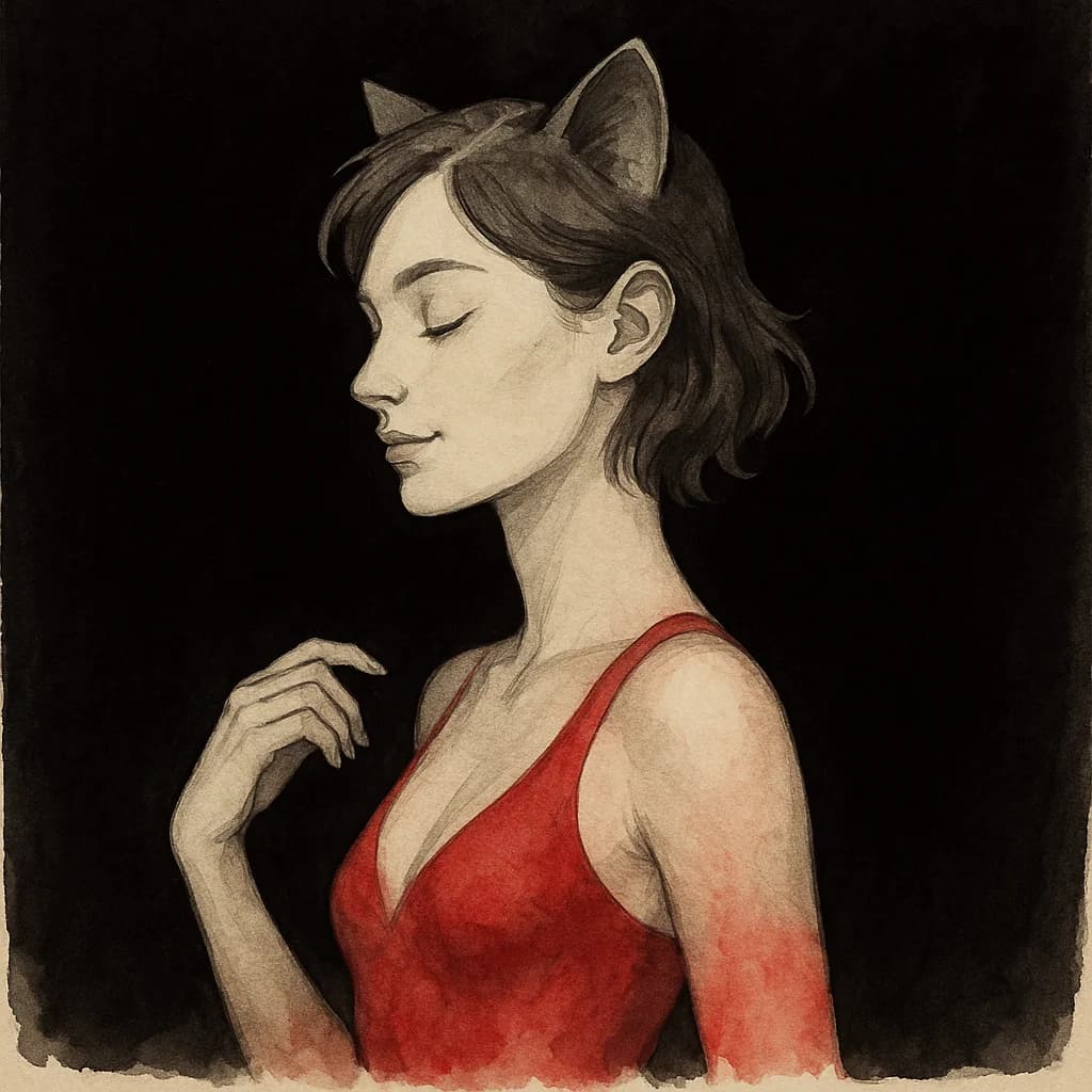 A person wearing cat ears in playful pet play