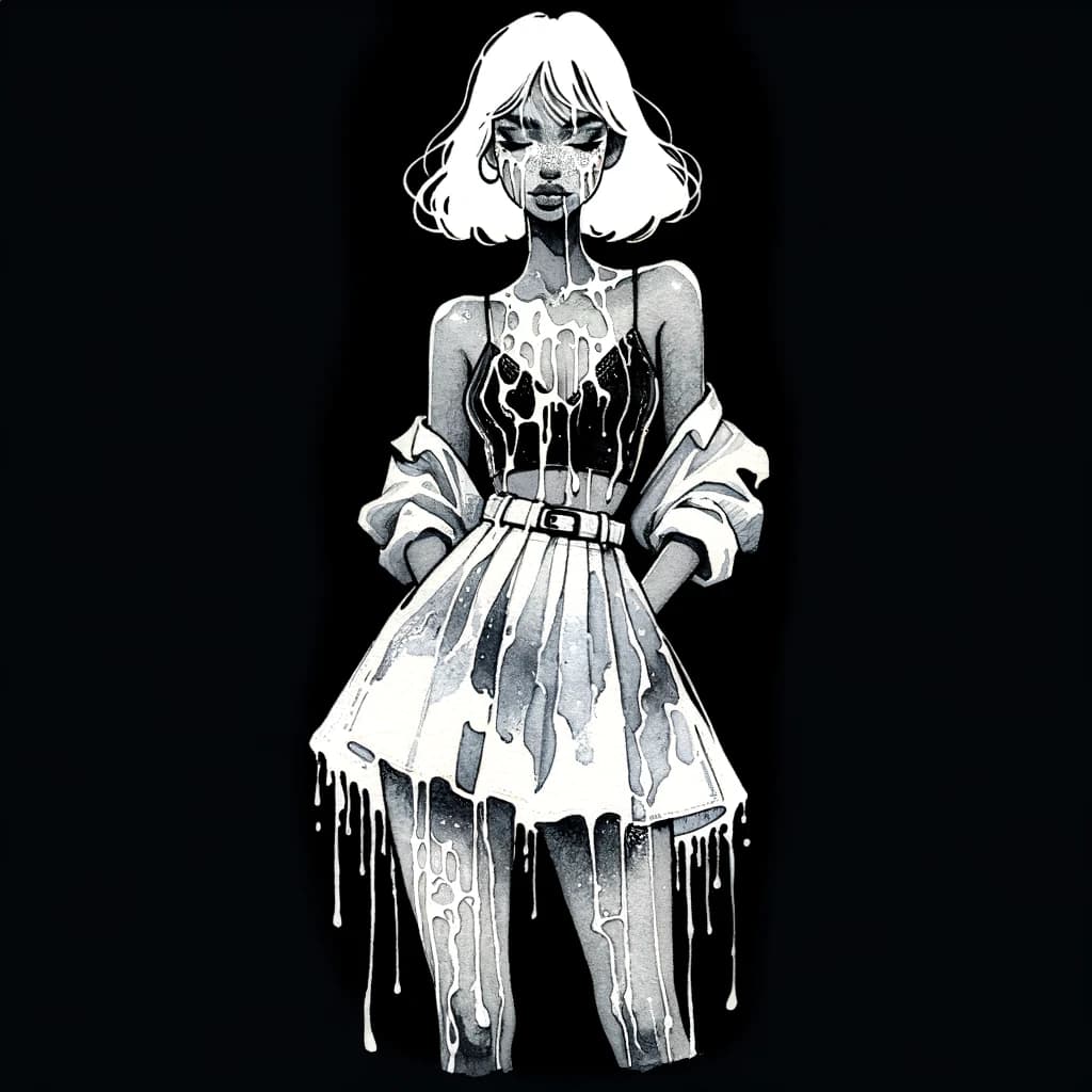 A woman defiantly standing