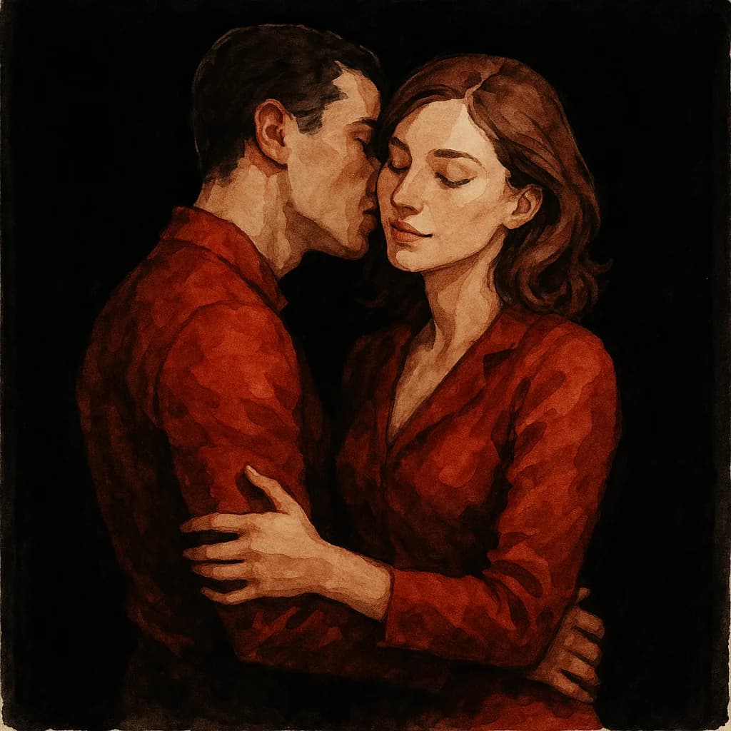 A couple whispering and communicating intimately about kinky sexting desires