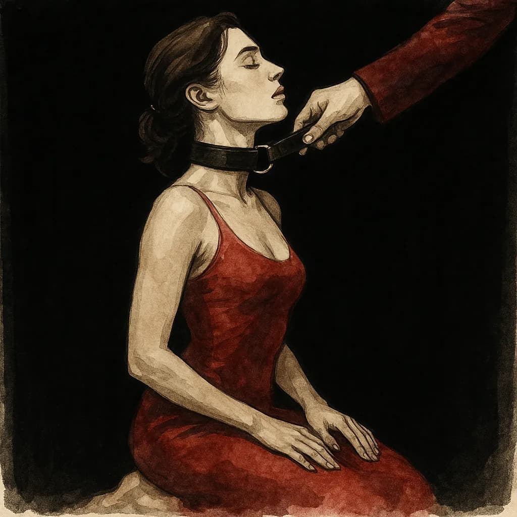 A Kajira being collared