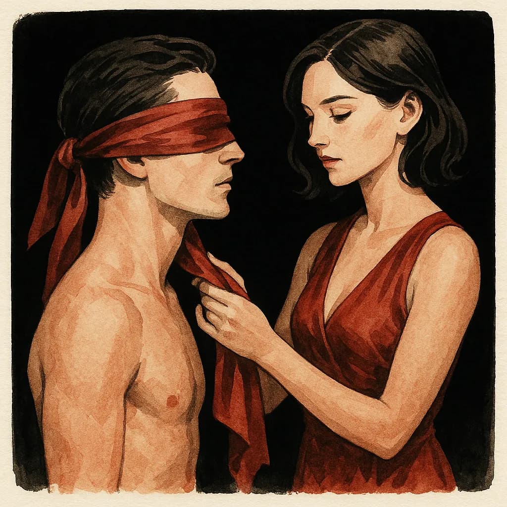 Being blindfolded by your partner creates vulnerability and heightened anticipation
