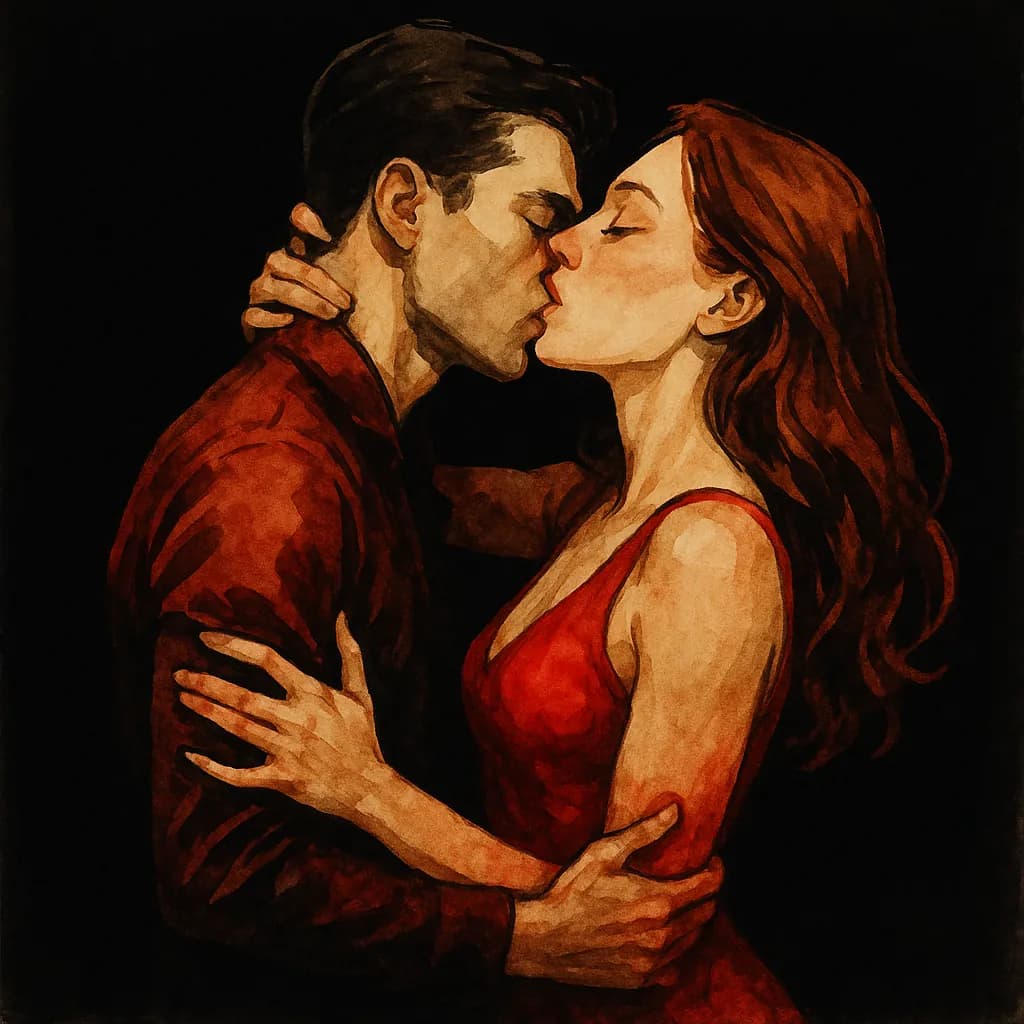 A couple enjoying passionate face-to-face chair sex