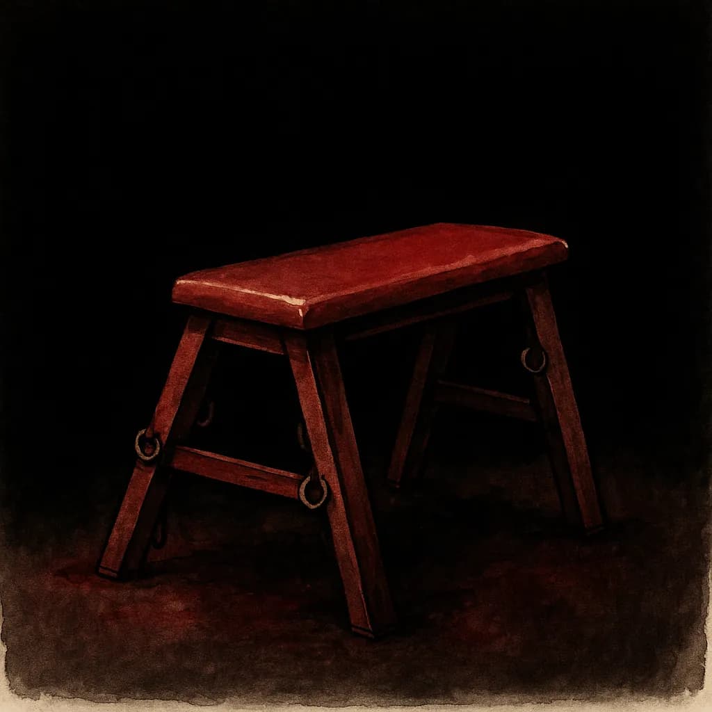 A specialized spanking bench designed for BDSM play