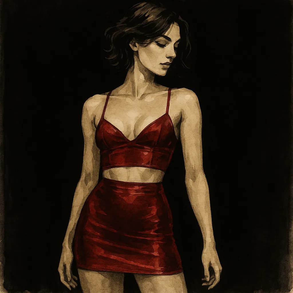 Woman getting ready to go out in club attire