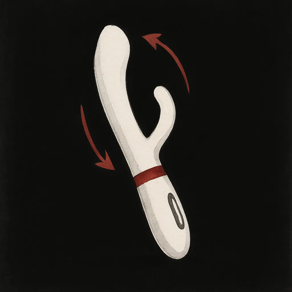 A toy designed with back and forth motion for realistic thrusting sensations