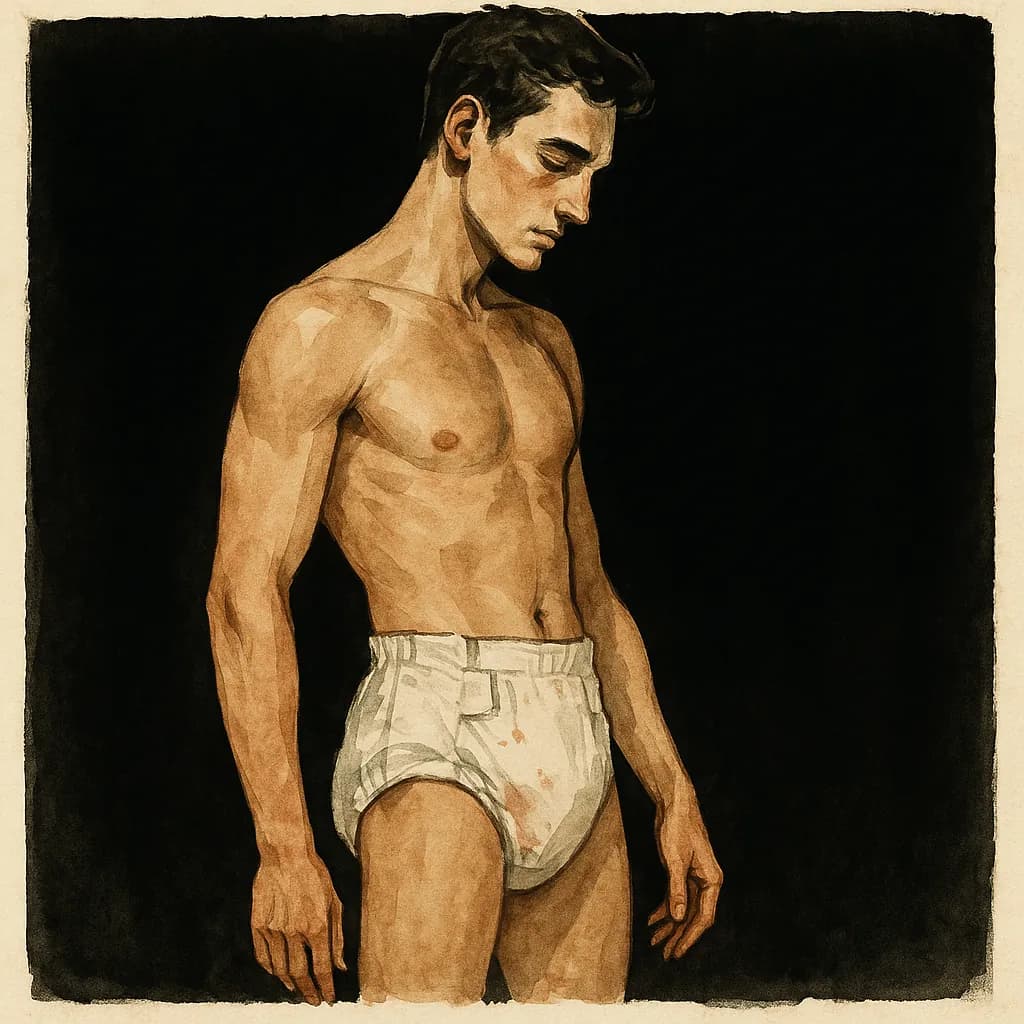 Man wearing a diaper