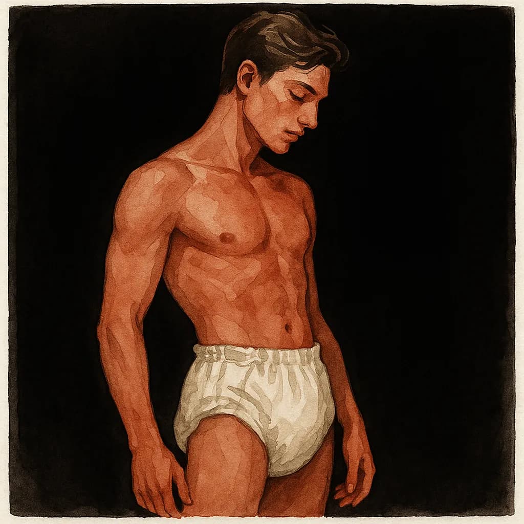 Man wearing a diaper