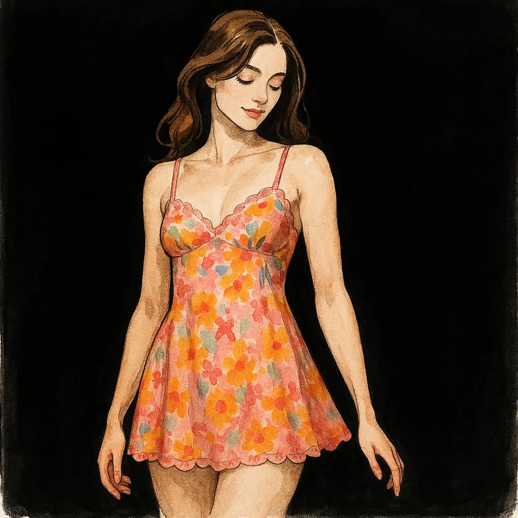 Woman wearing a cute nightdress
